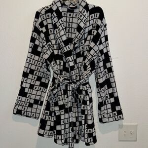 Cabernet Crossword Puzzle Short Fuzzy Robe